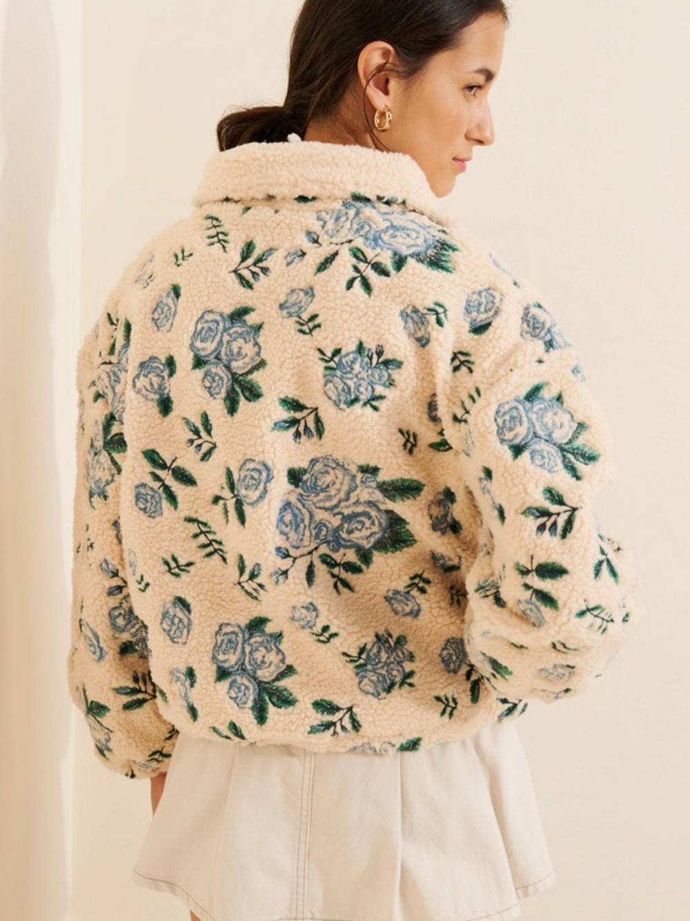 The Tiny Big Sister Roses Sherpa Jacket Size M/38 - Picture 7 of 13